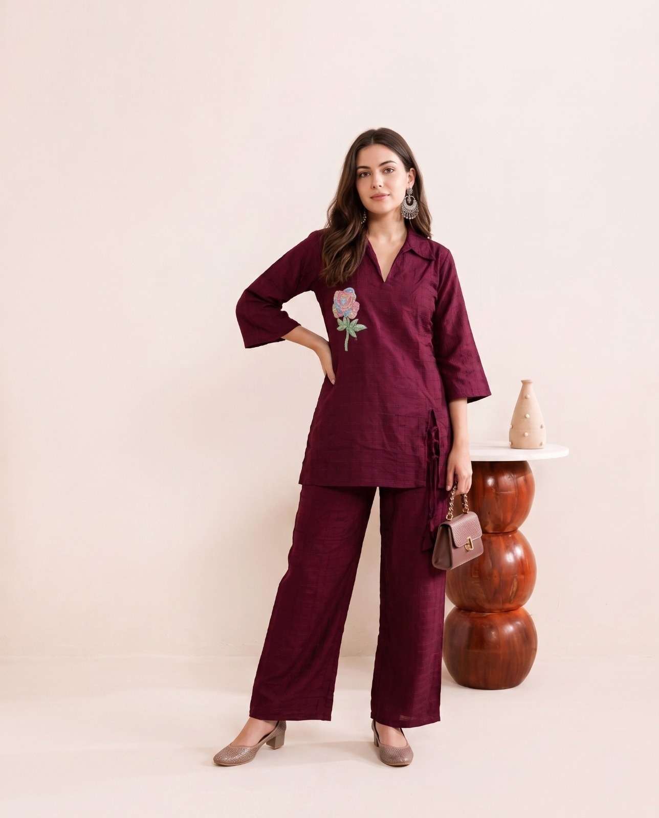 K 1232 BOUTIQUE VISCOSE FABRIC CORD SET BACK SIDE NORD TREND BUY GIRL